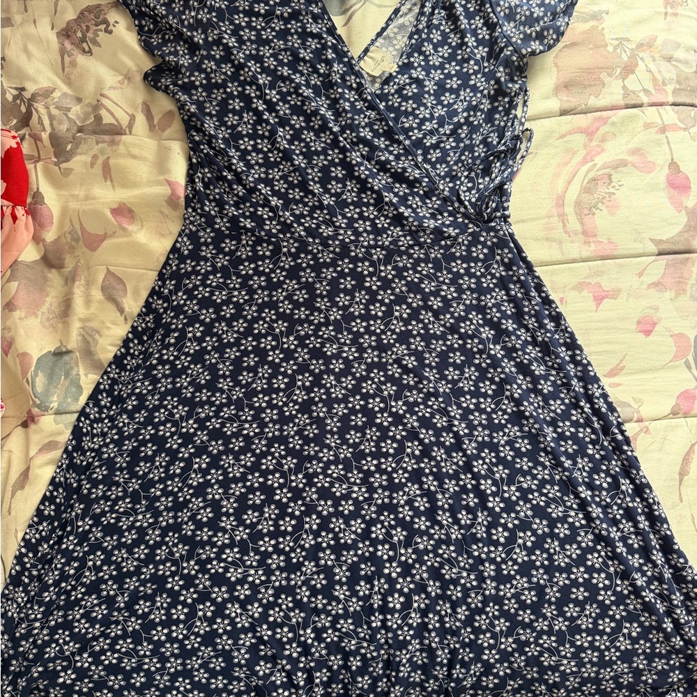 Kaileigh Navy Floral Midi Dress
